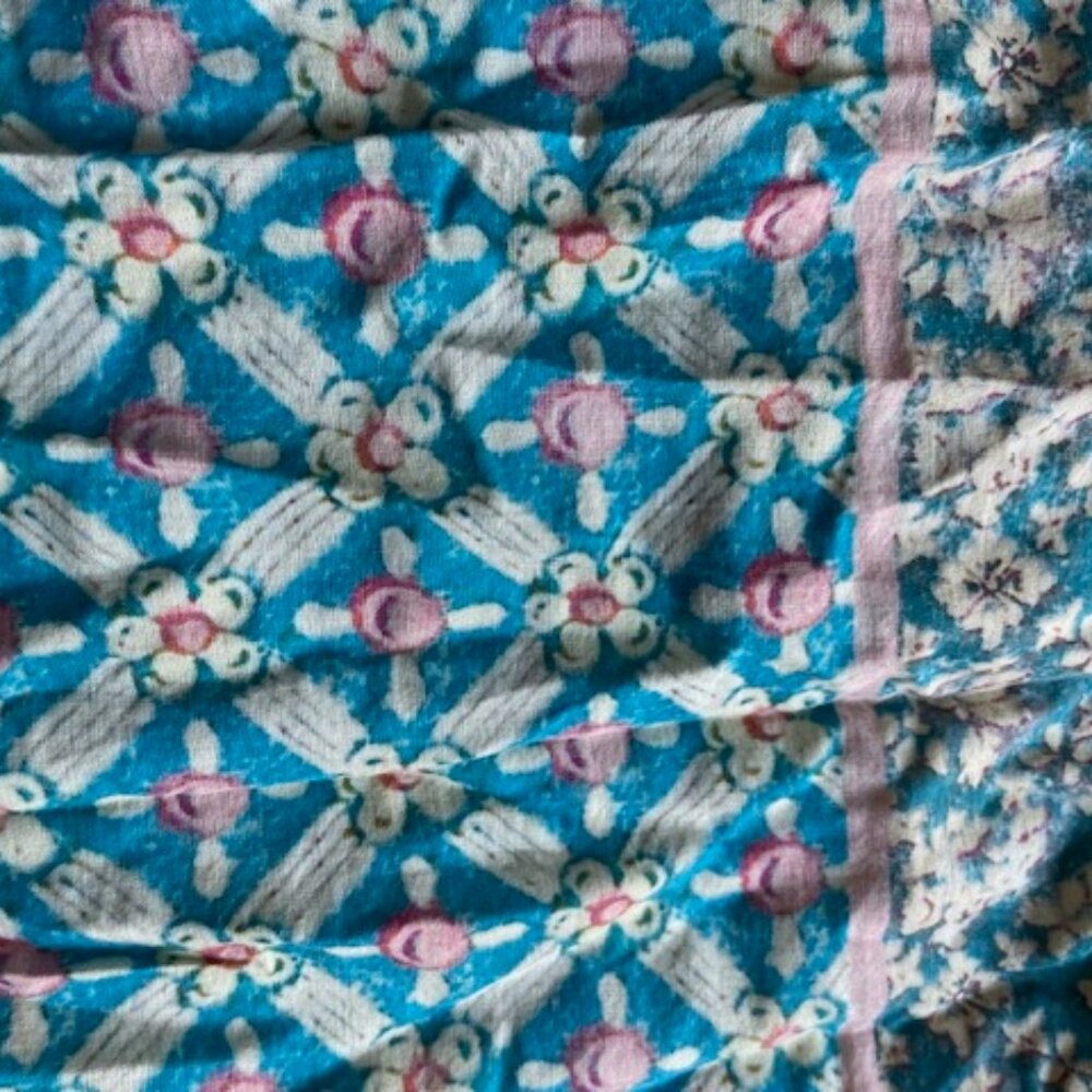 Magnolia Pearl Turquoise Floral Scarf - Picture 5 of 14